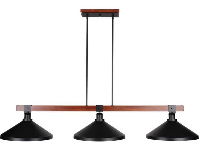 Toltec Lighting Tacoma 3-Light with Matte Black Metal Shades