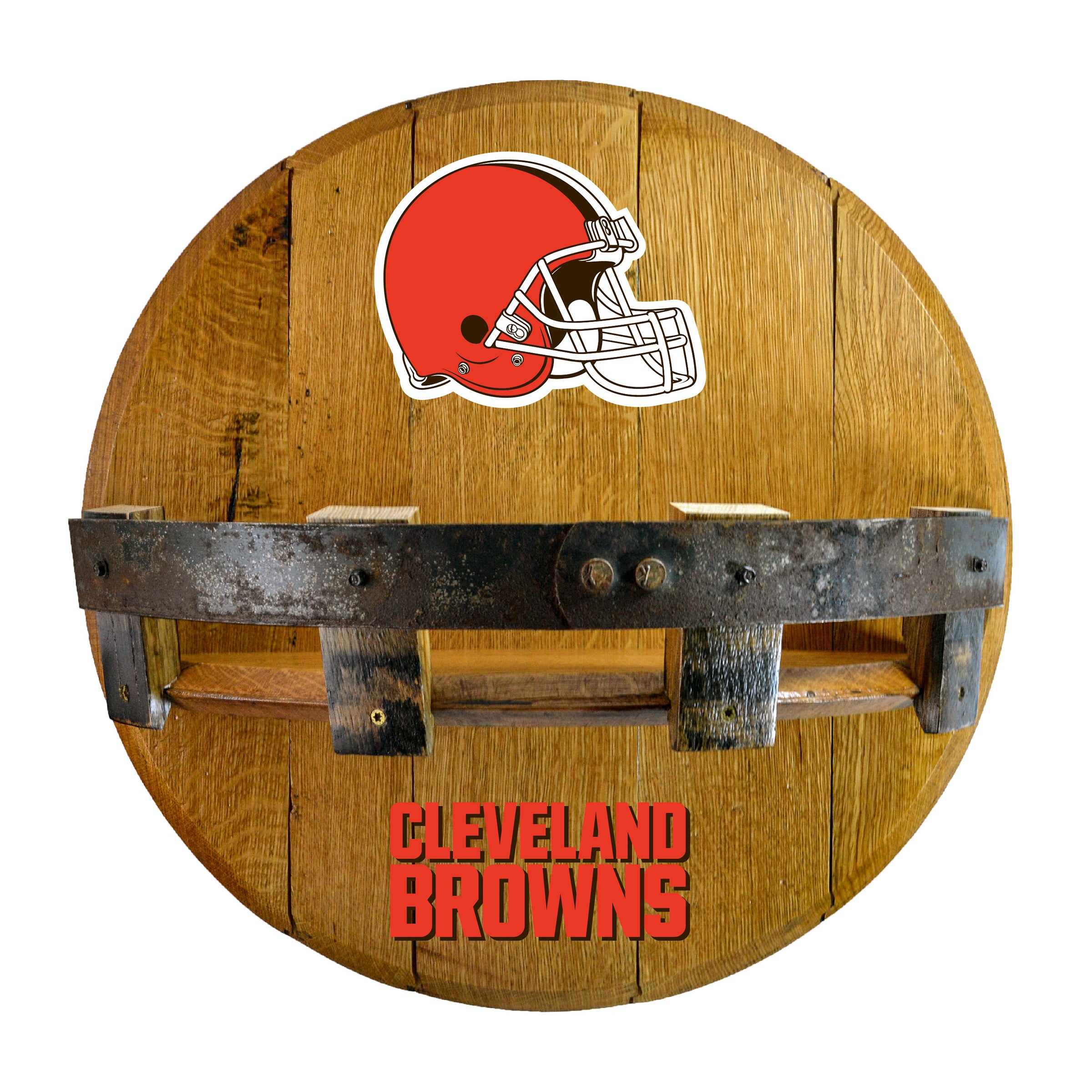 Cleveland Browns Oak Bar Shelf