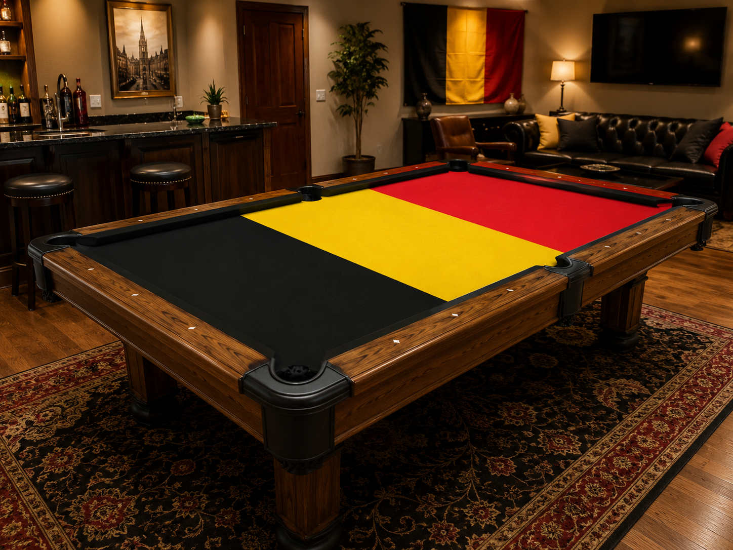 Belgium Print Custom Pool Table Felt Any Design 7ft 8ft 9ft Billiard Cloth