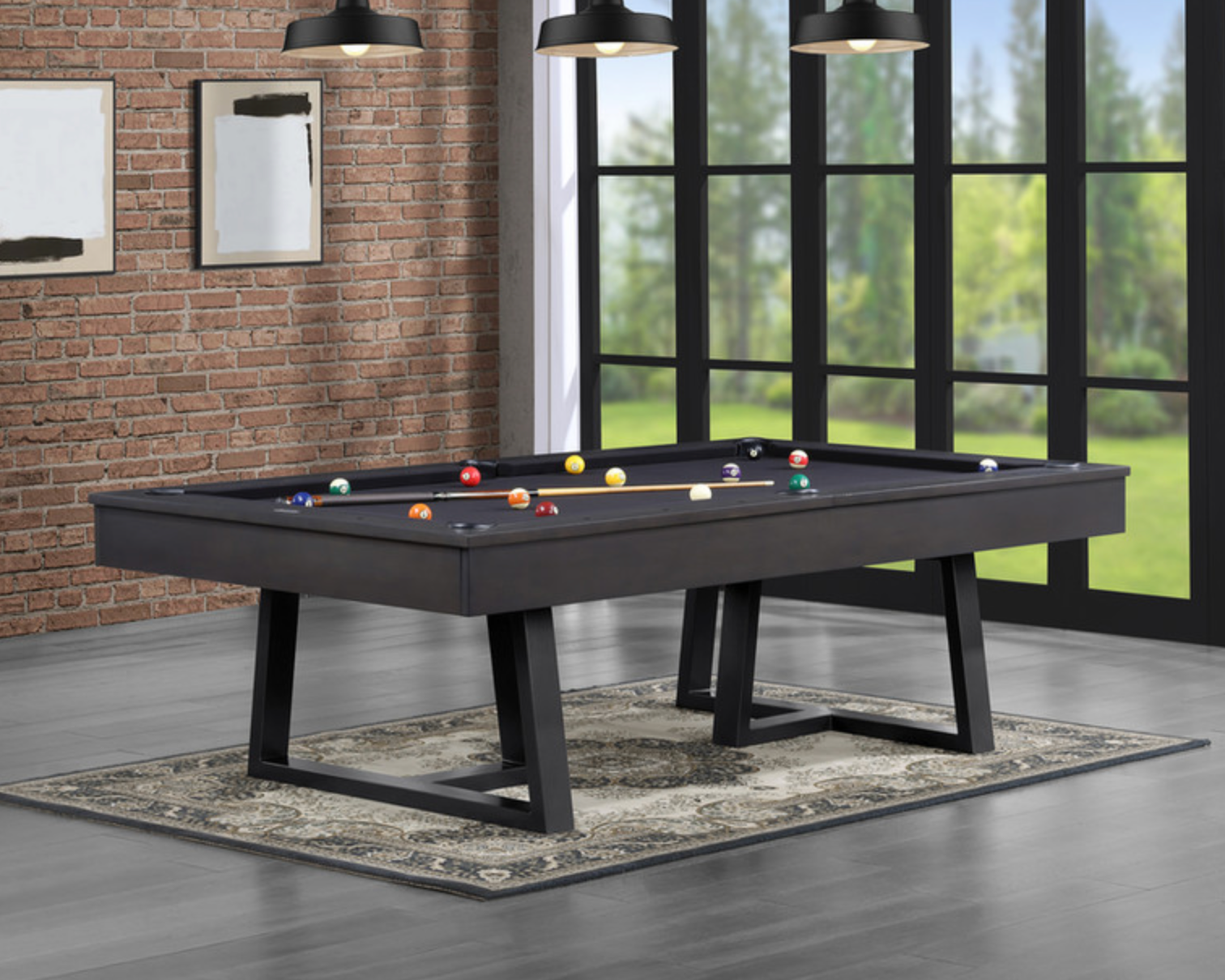 Axial 8' Pool Table in Smoke w/Black Base