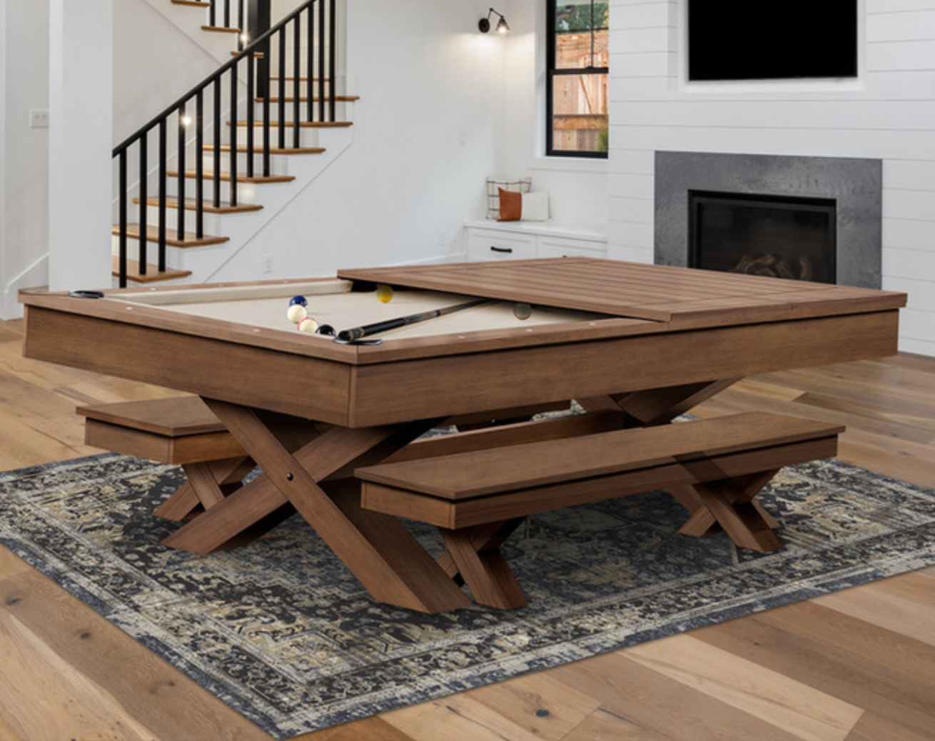 Blake 8' Pool Table, Dining Set