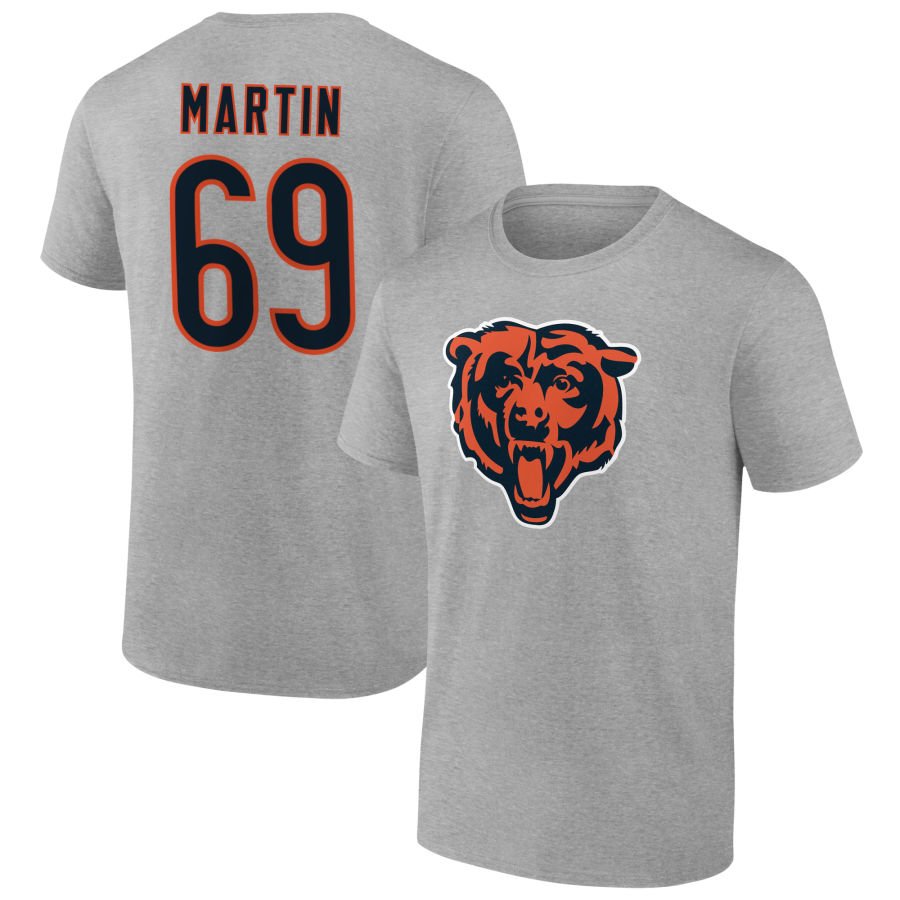 Men's Gray Chicago Bears Big & Tall Team Authentic Custom T-Shirt