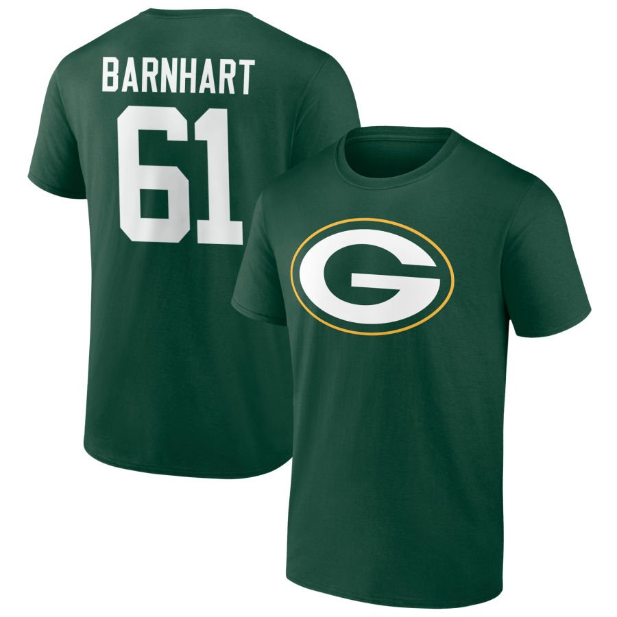 Men's Green Green Bay Packers Team Authentic Personalized Name & Number T-Shirt
