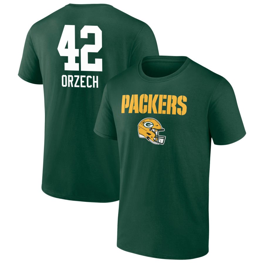 Men's Green Green Bay Packers Personalized Name & Number Team Wordmark T-Shirt