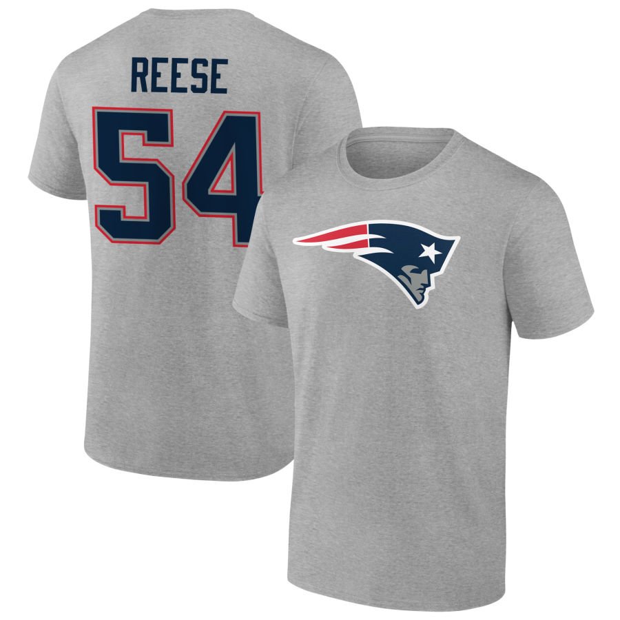 Men's Gray New England Patriots Team Authentic Personalized Name & Number T-Shirt
