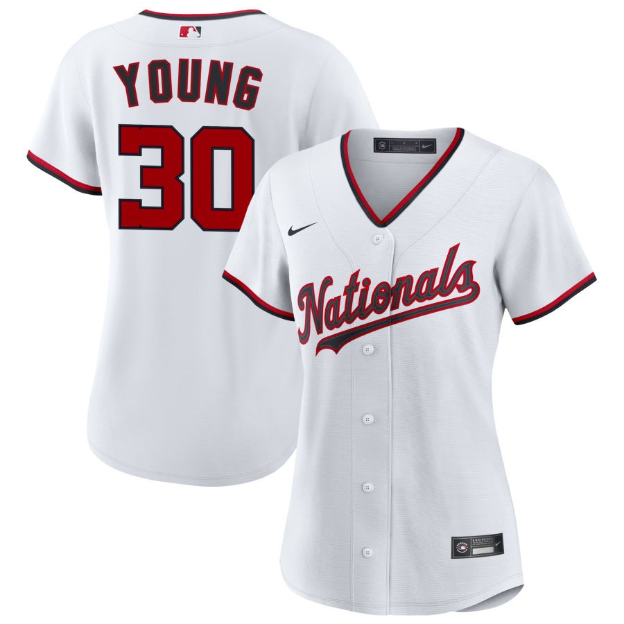 Cade Cavalli Women's Nike White Washington Nationals Home Custom Replica 2.0 Jersey