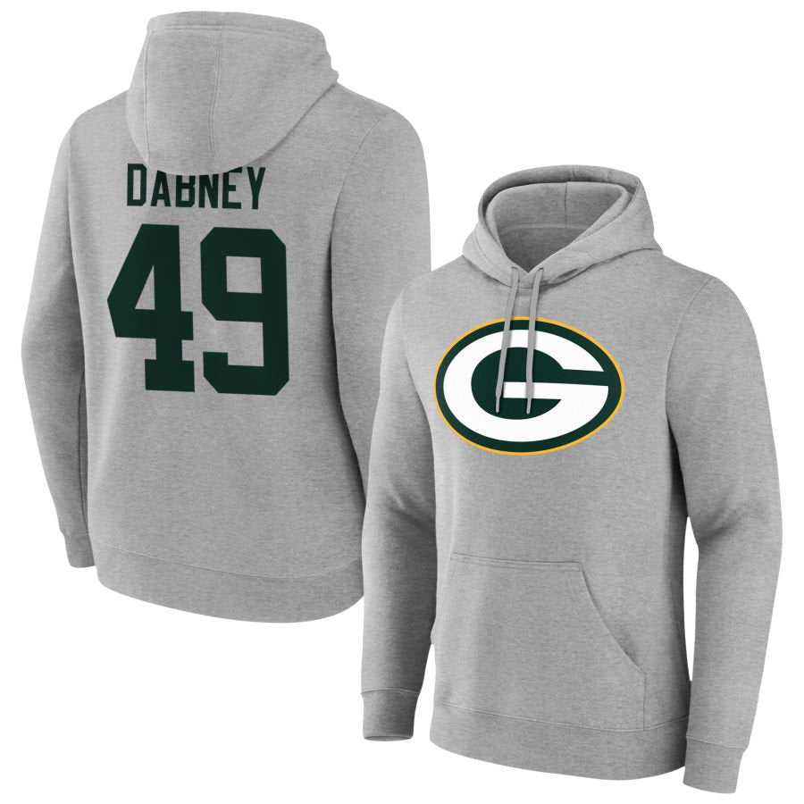 Men's Gray Green Bay Packers Big & Tall Team Authentic Custom Hoodie