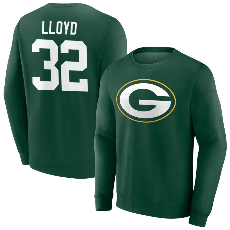 Men's Green Green Bay Packers Team Authentic Personalized Name & Number Sweatshirt