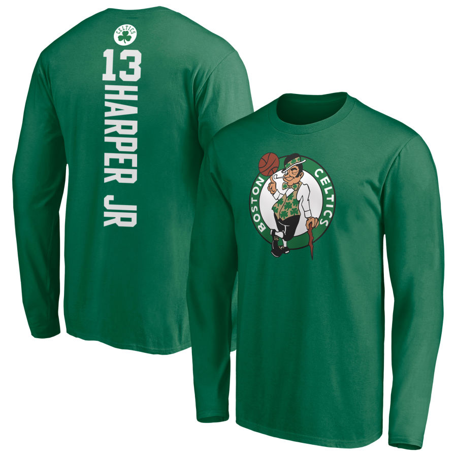 Men's Green Boston Celtics Playmaker Personalized Name & Number Long Sleeve T-Shirt