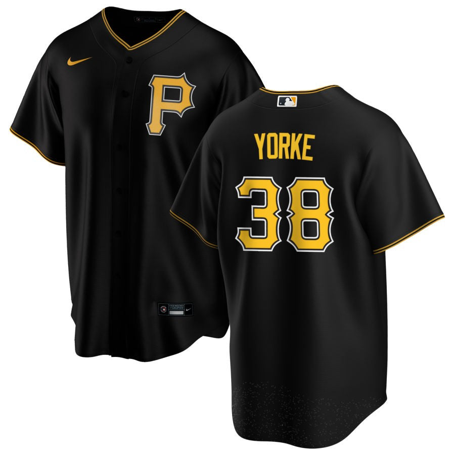 Carmen Mlodzinski Men's Nike Black Pittsburgh Pirates Alternate Replica Custom Jersey