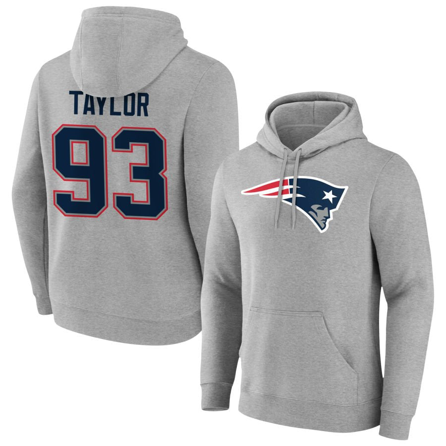 Men's Gray New England Patriots Big & Tall Team Authentic Custom Hoodie