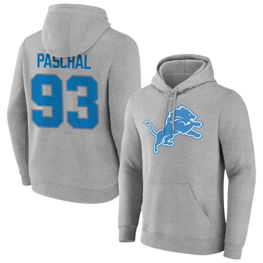 Men's Gray Detroit Lions Big & Tall Team Authentic Custom Hoodie