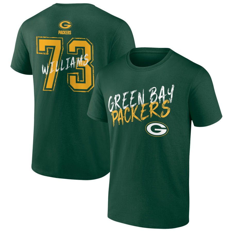 Men's Green Green Bay Packers Hustle Personalized Name & Number T-Shirt