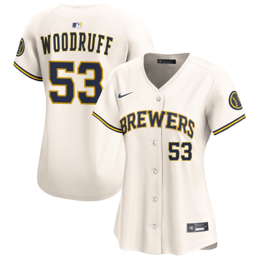 Brice Turang Women's Nike Cream Milwaukee Brewers Home Limited Custom Jersey