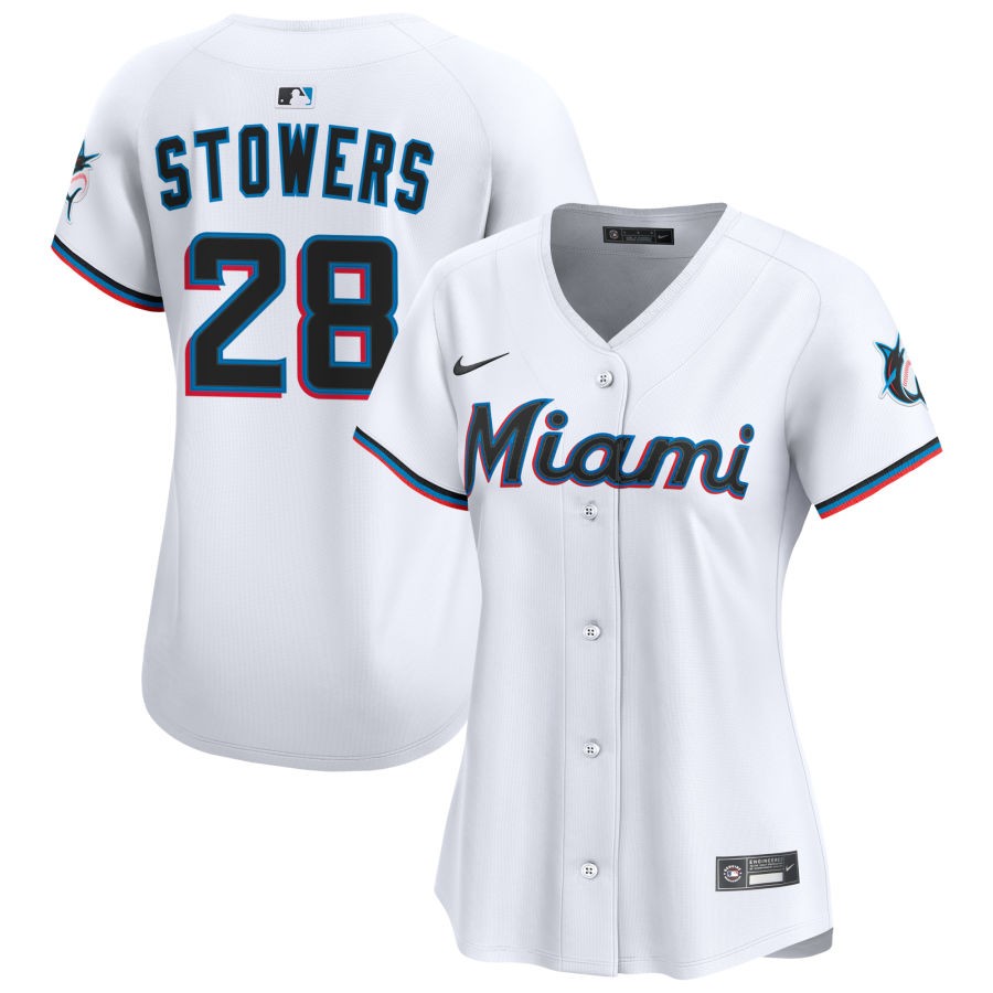 Cade Gibson Women's Nike White Miami Marlins Home Limited Custom Jersey