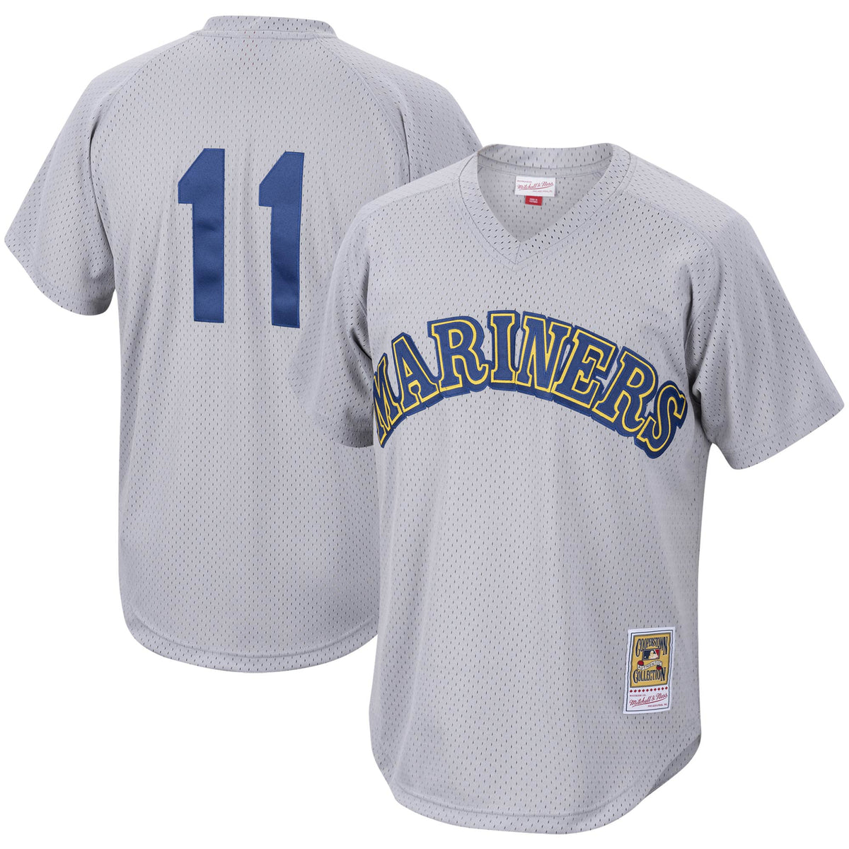 Men's Mitchell & Ness Edgar Martínez Gray Seattle Mariners Authentic Batting Practice Jersey