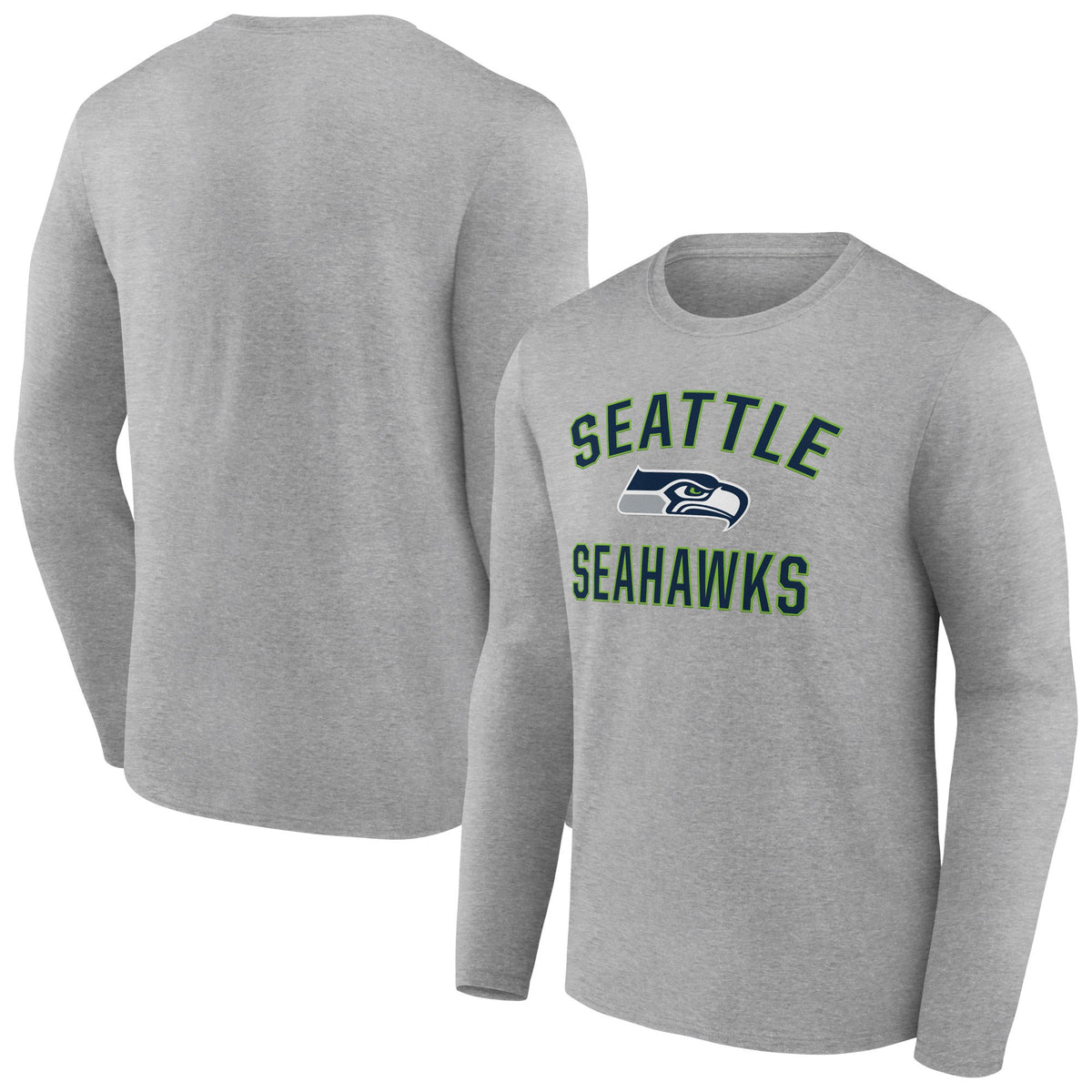 Men's Gray Seattle Seahawks Victory Arch Long Sleeve T-Shirt