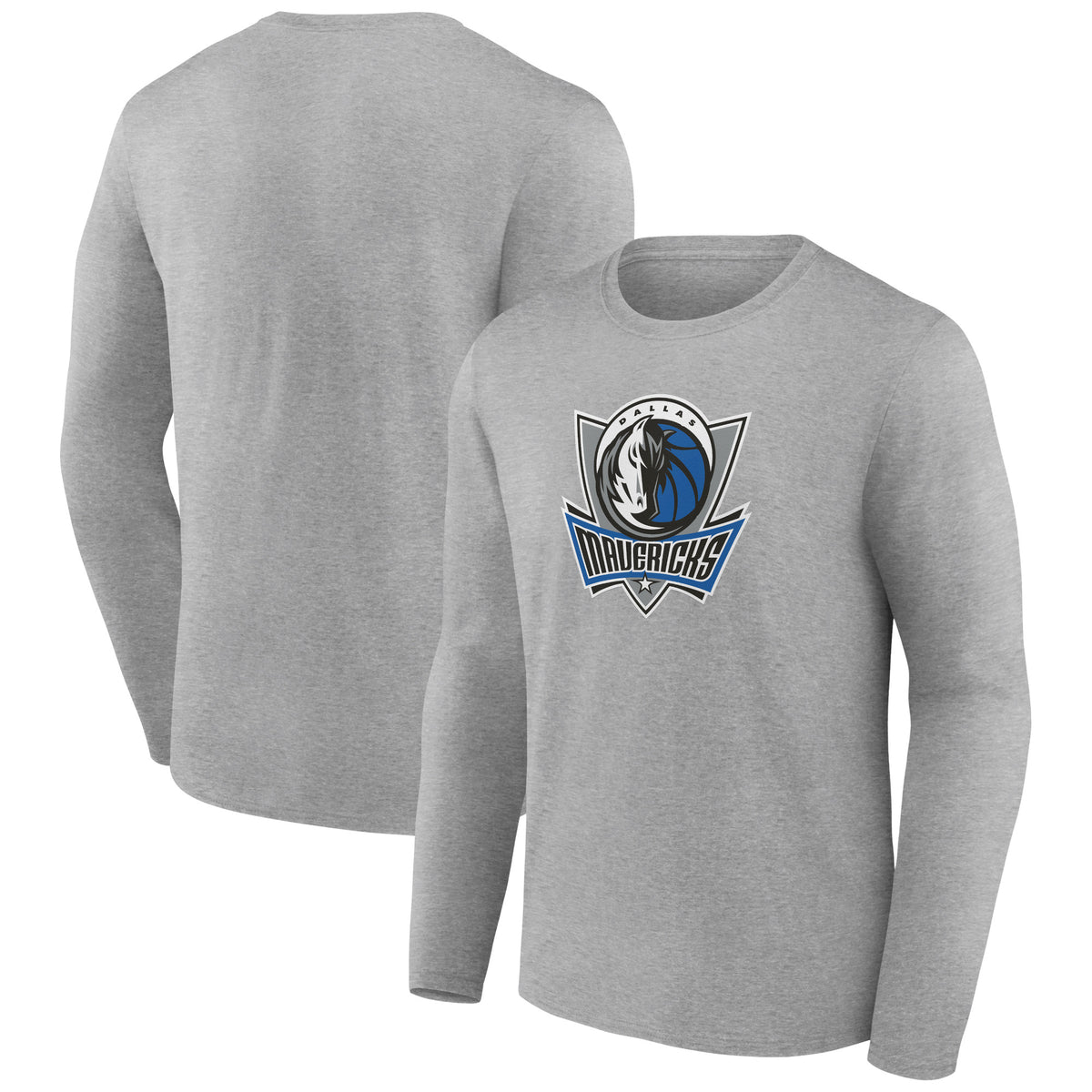 Men's Gray Dallas Mavericks Alternate Logo Long Sleeve T-Shirt