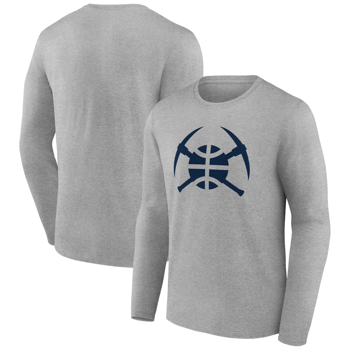 Men's Gray Denver Nuggets Alternate Logo Long Sleeve T-Shirt