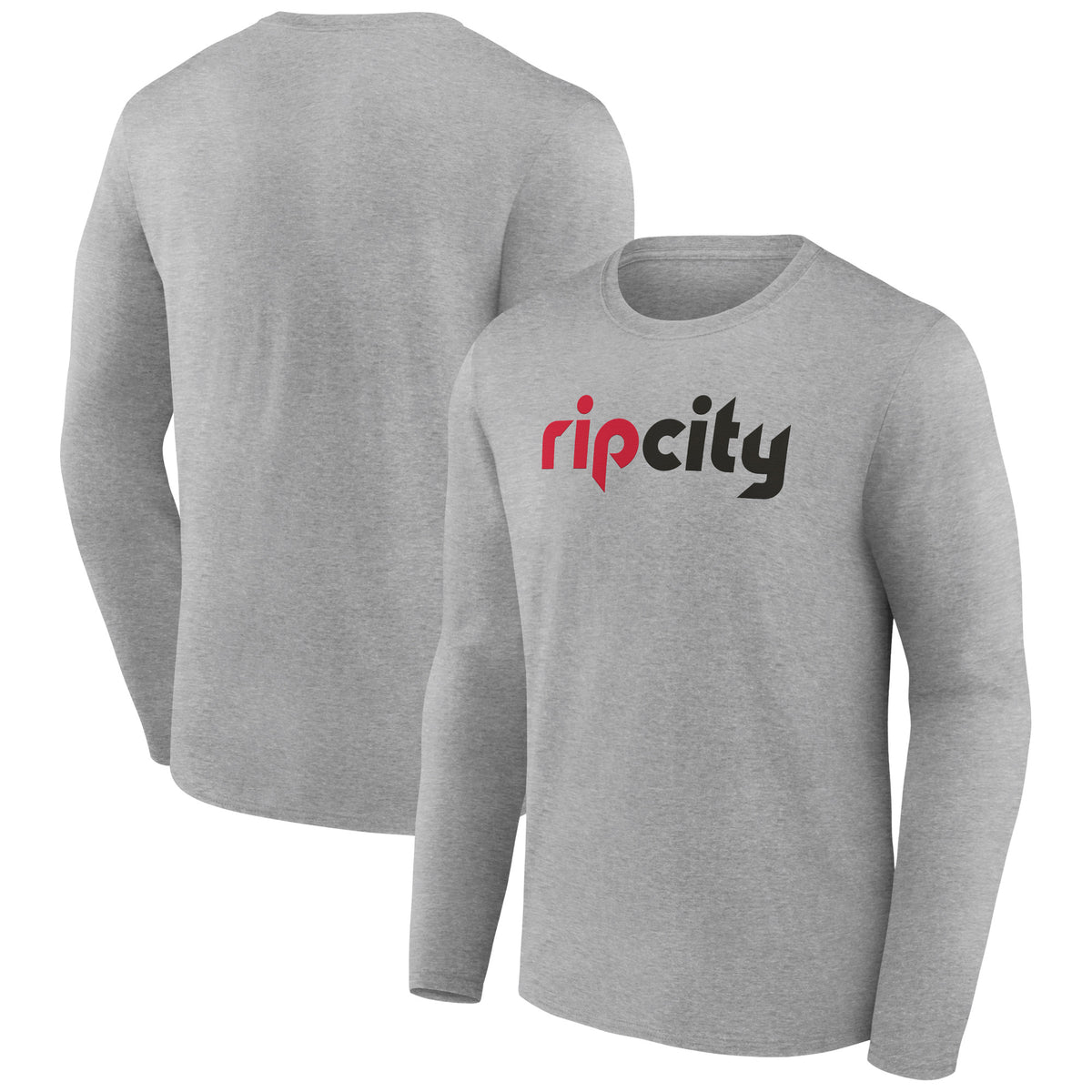 Men's Gray Portland Trail Blazers Alternate Logo Long Sleeve T-Shirt