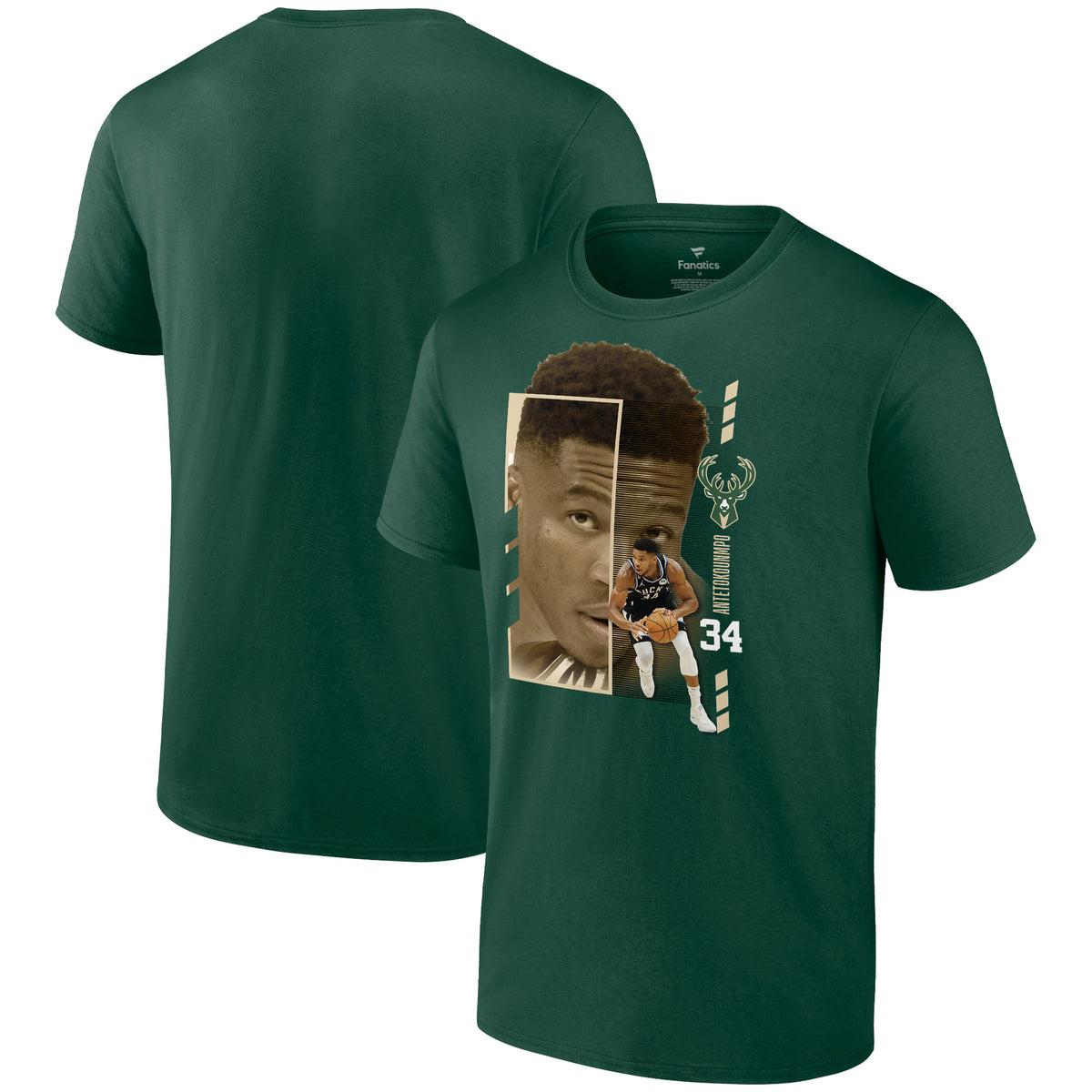 Men's Giannis Antetokounmpo Green Milwaukee Bucks Jump Pass T-Shirt