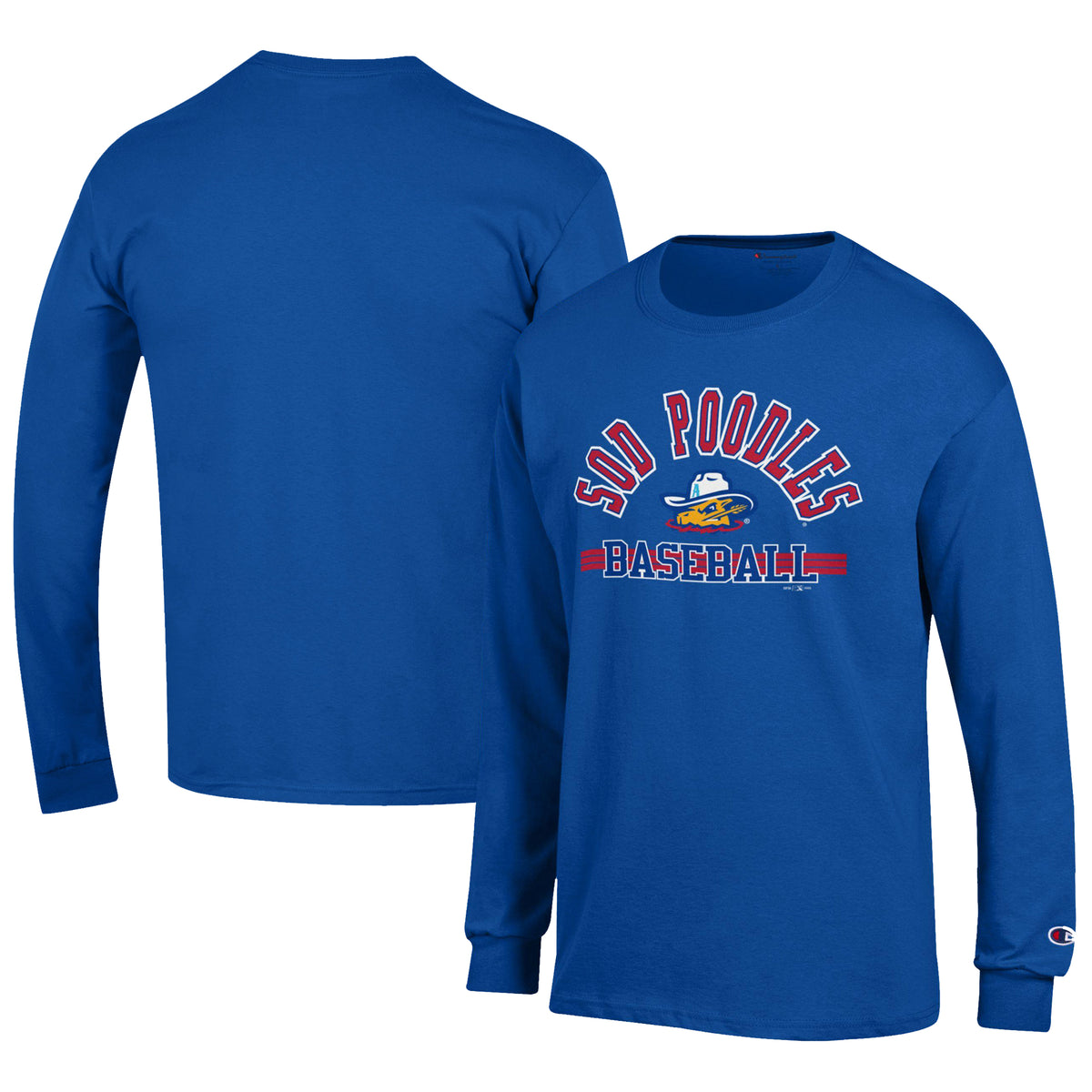 Men's Champion Royal Amarillo Sod Poodles Jersey Long Sleeve T-Shirt