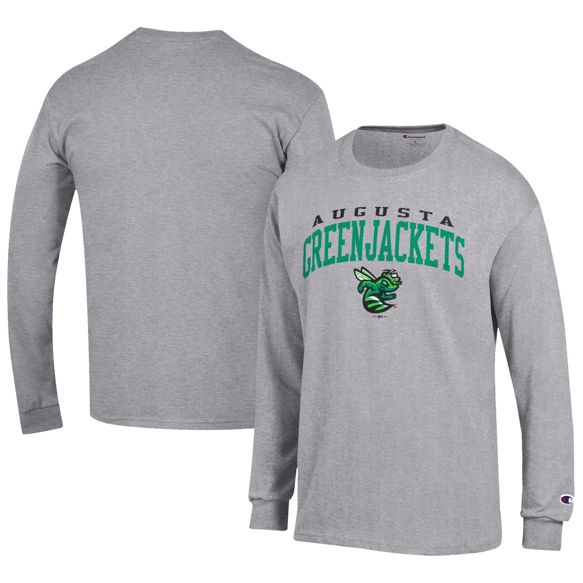Men's Champion Gray Augusta GreenJackets Jersey Long Sleeve T-Shirt