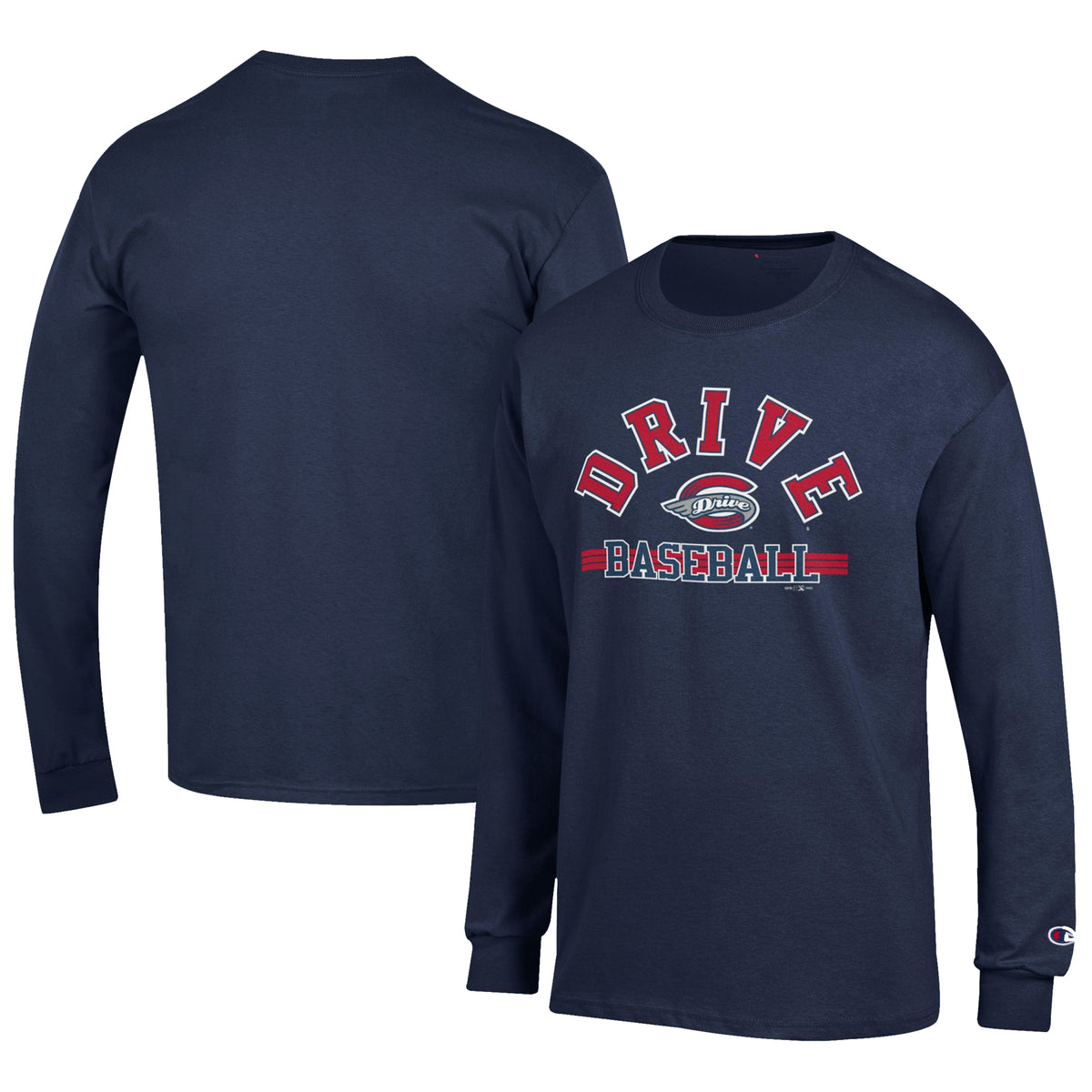 Men's Champion Navy Greenville Drive Jersey Long Sleeve T-Shirt