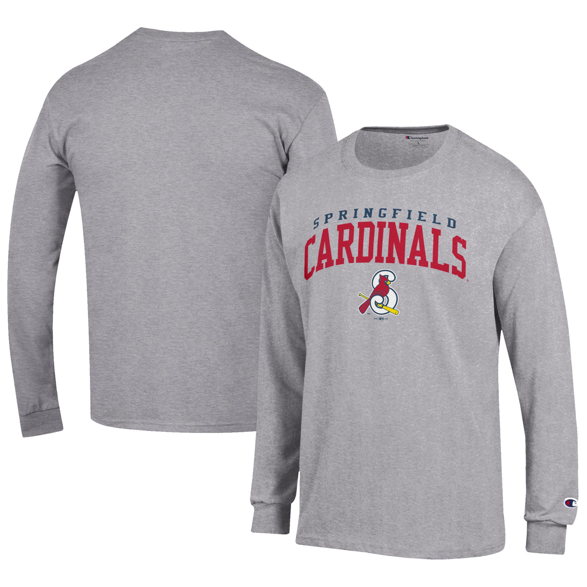 Men's Champion Gray Springfield Cardinals Jersey Long Sleeve T-Shirt