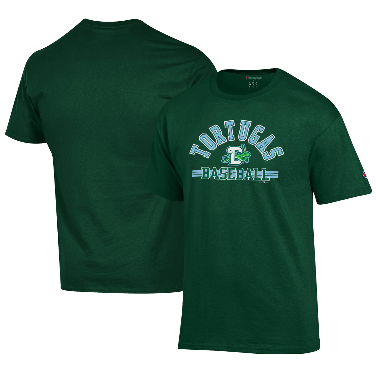 Men's Champion Green Daytona Tortugas Jersey T-Shirt