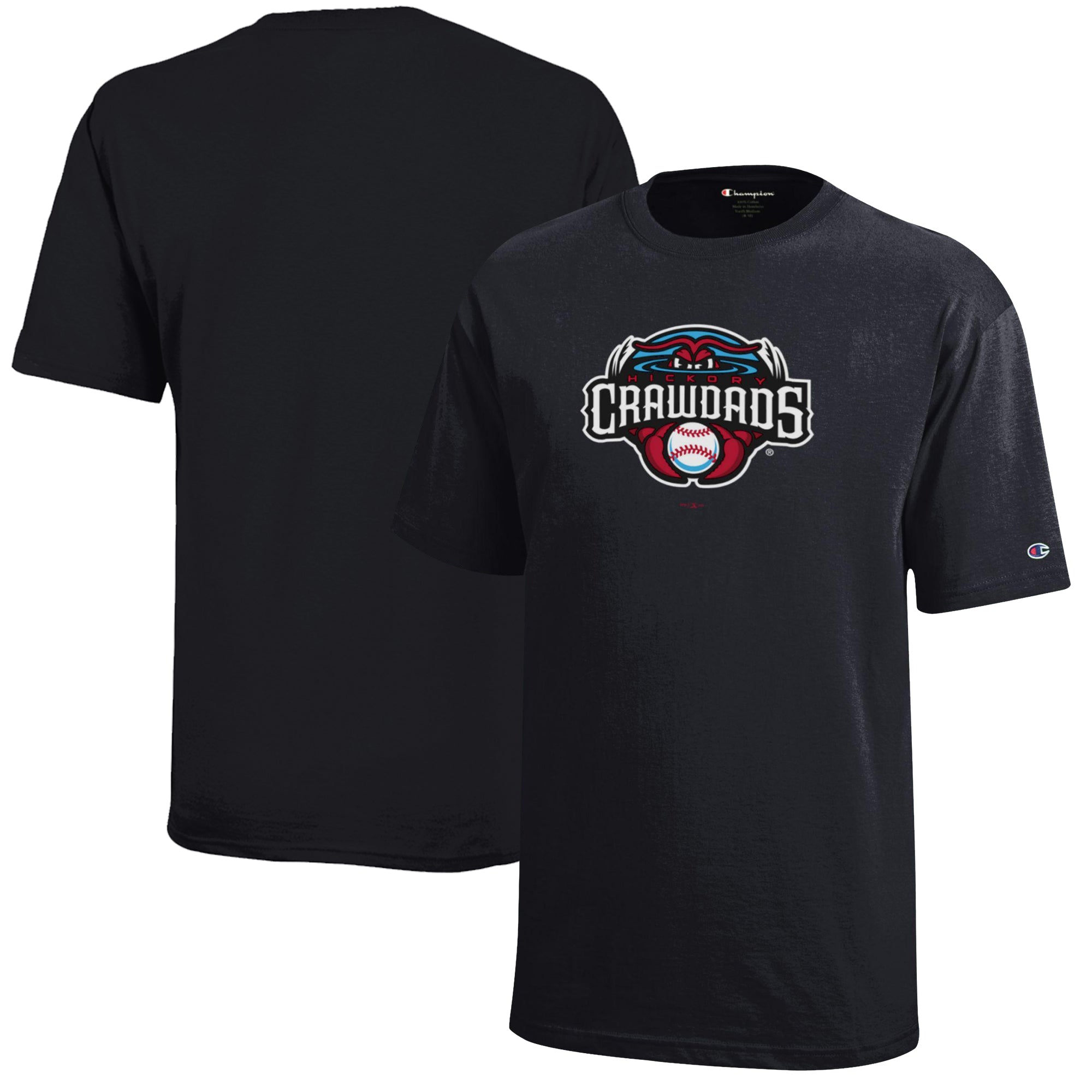 Youth Champion Black Hickory Crawdads Jersey T-Shirt