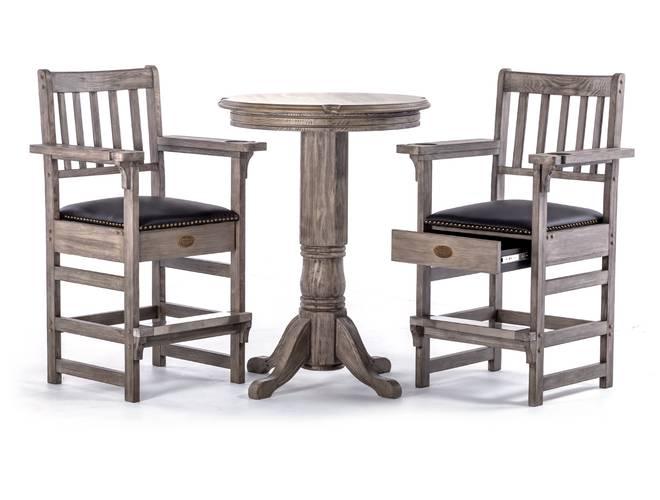 Spencer Marston Pub Deluxe Plus Table and 2-Chair Set - Barnwood Gray