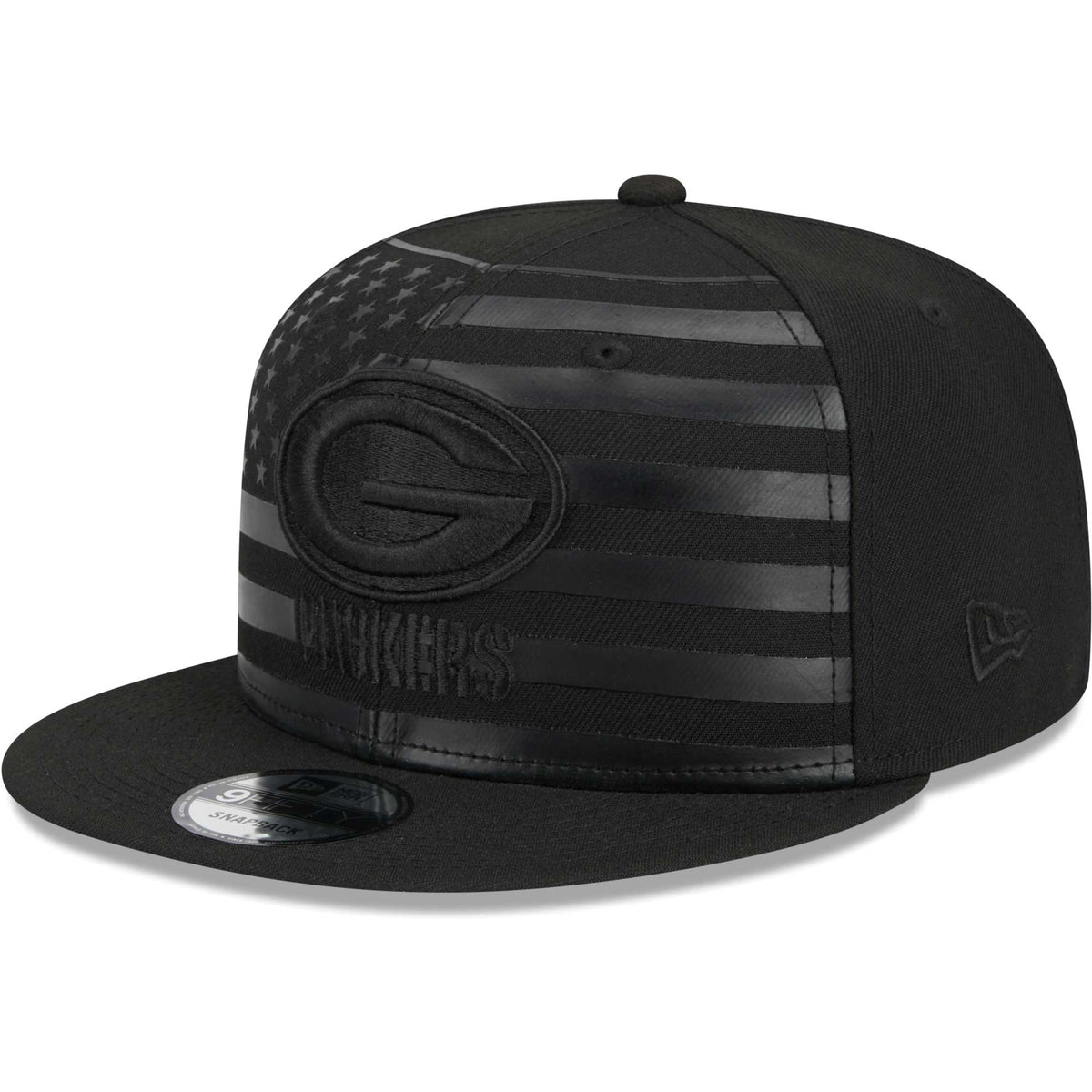 Men's New Era Black Green Bay Packers Independent 9FIFTY Snapback Hat