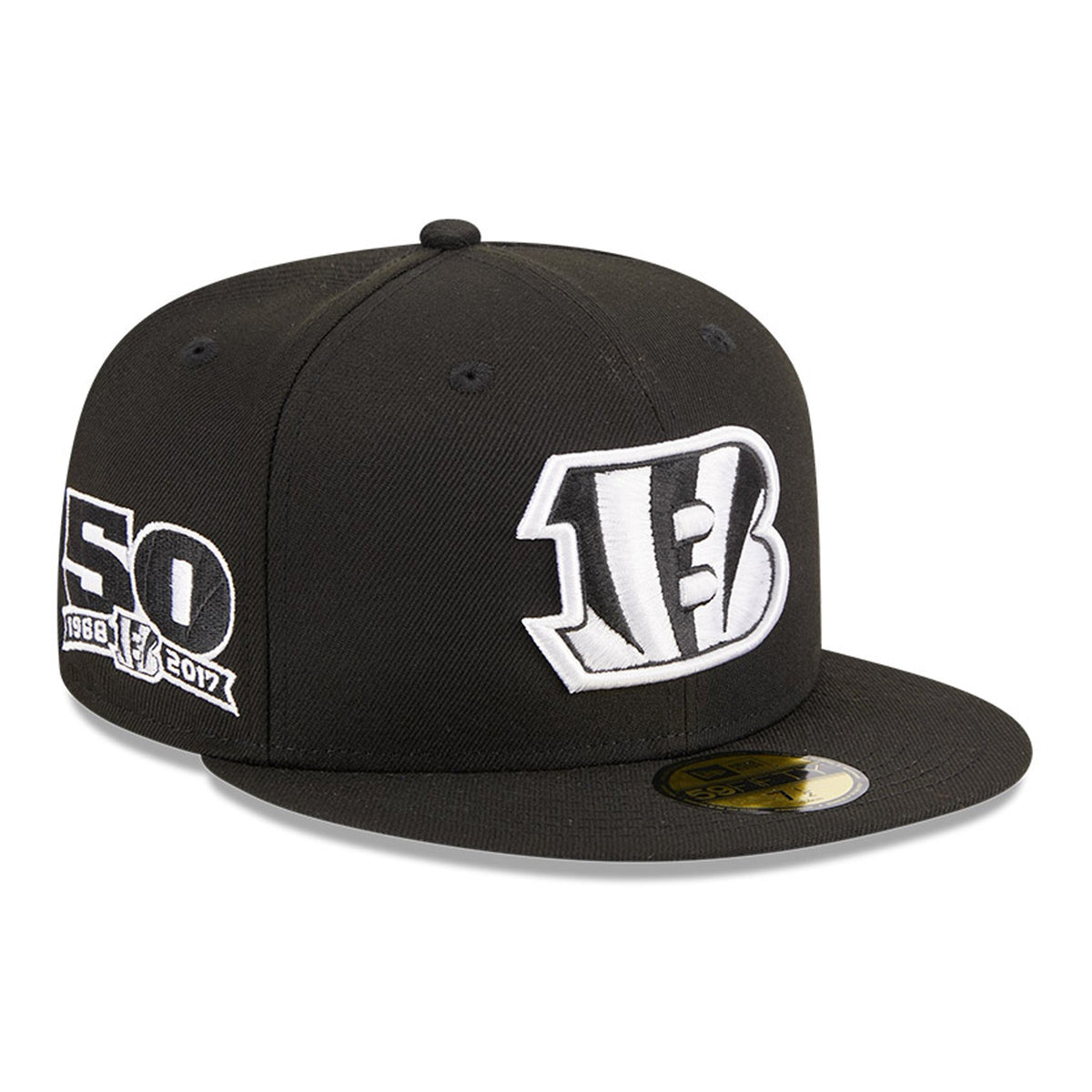Men's New Era Black Cincinnati Bengals Main Patch 59FIFTY Fitted Hat