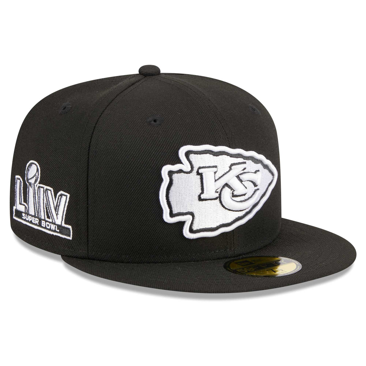 Men's New Era Black Kansas City Chiefs Main Patch 59FIFTY Fitted Hat