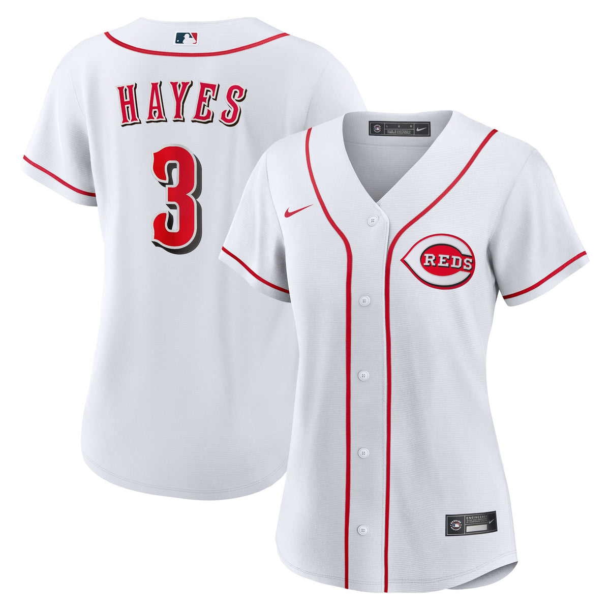 Women's Nike Ke'Bryan Hayes White Cincinnati Reds Home Replica Jersey