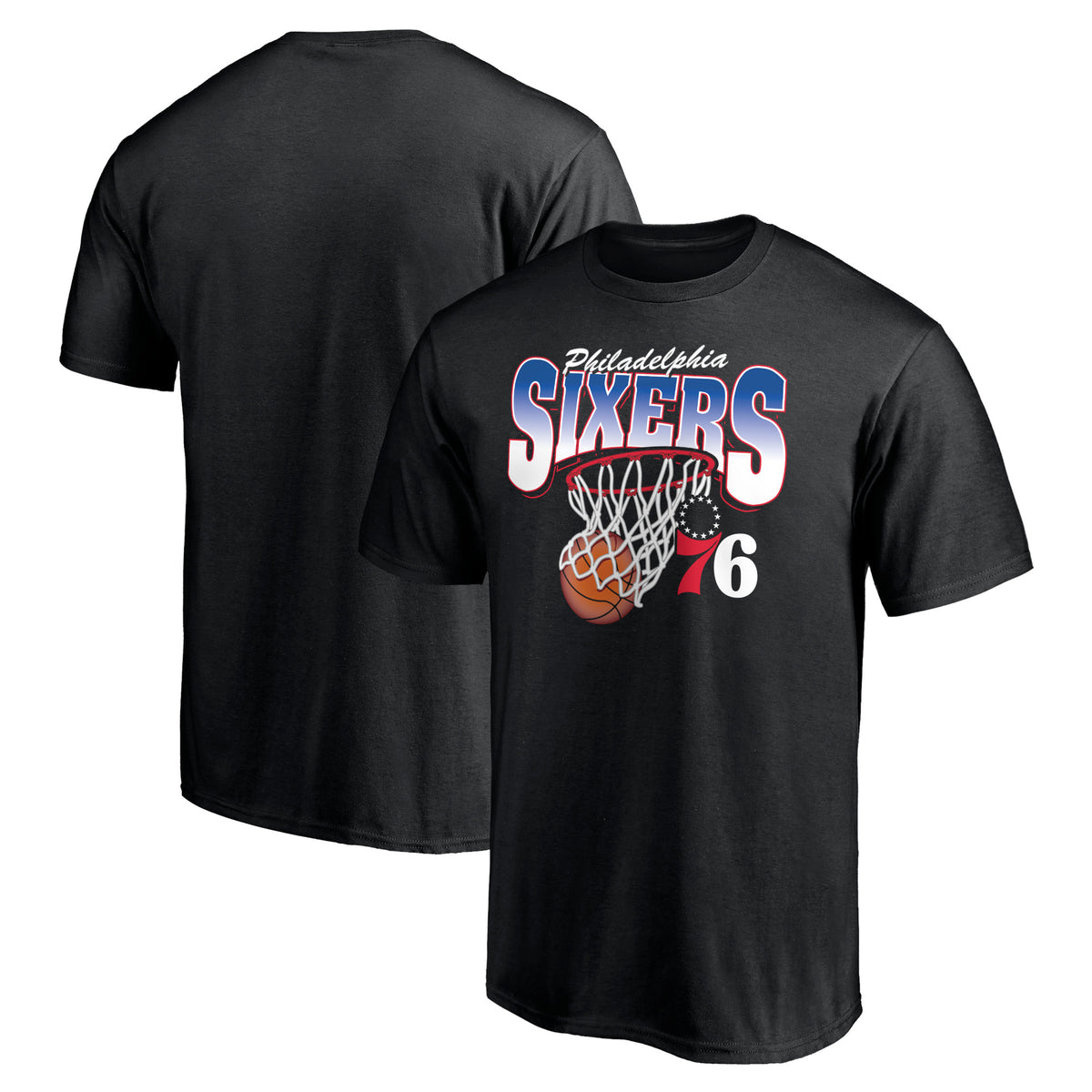 Men's Black Philadelphia 76ers Balanced Floor T-Shirt