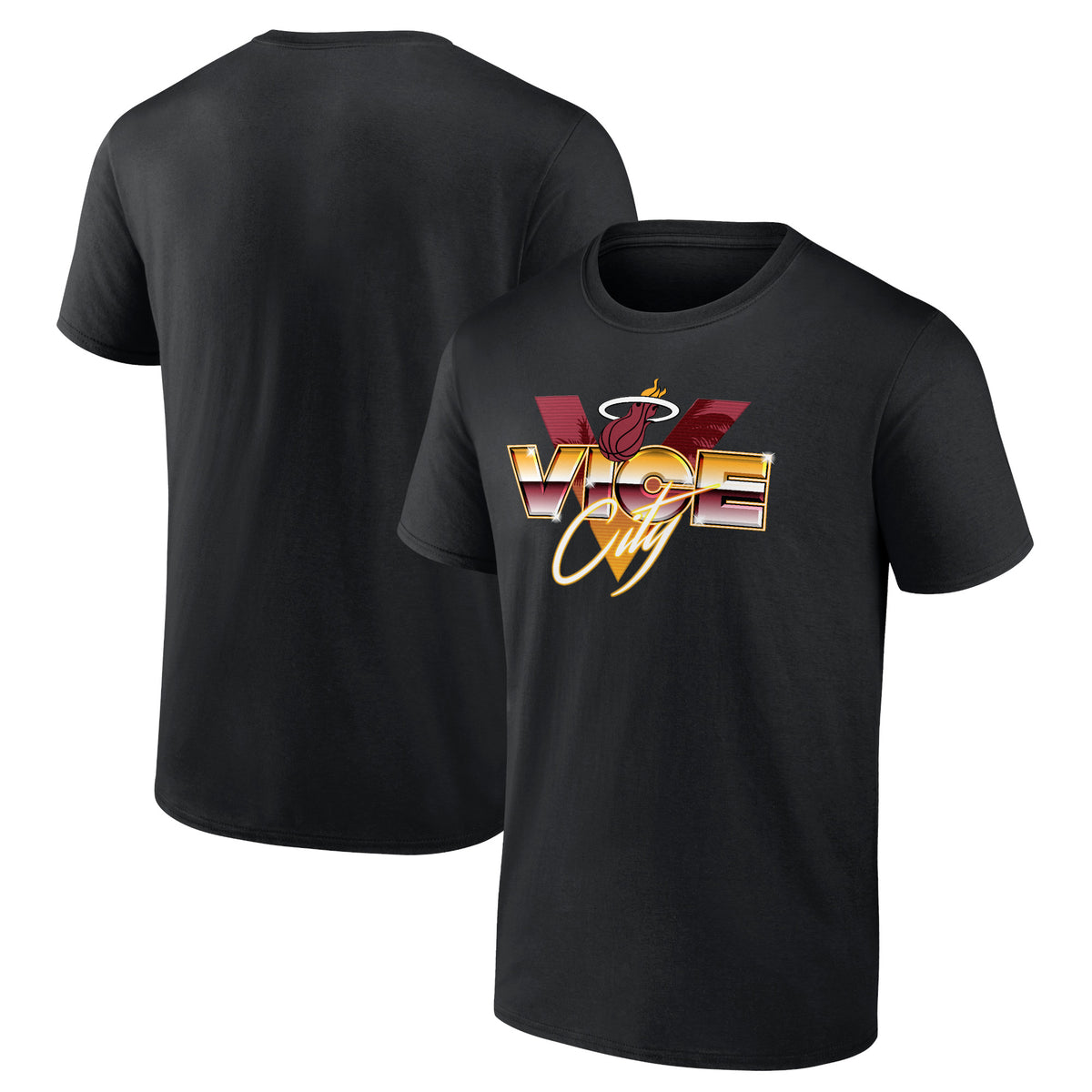 Men's Black Miami Heat Hometown Collection Vice City T-Shirt