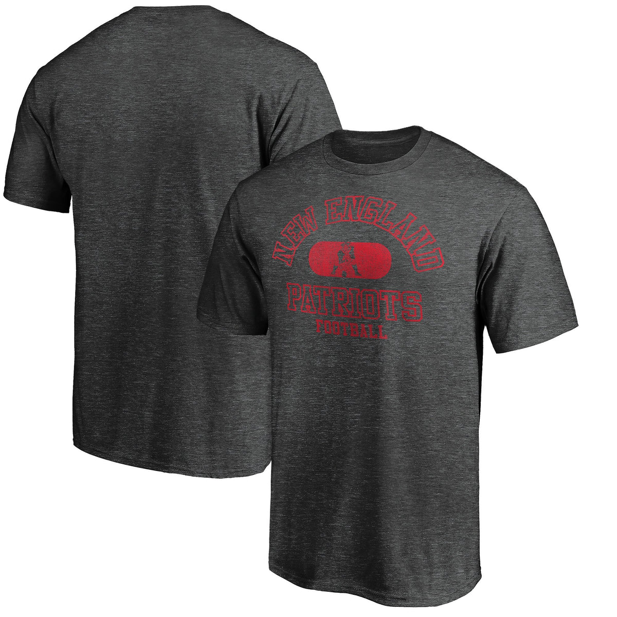 Men's Heather Charcoal New England Patriots Varsity Issued Throwback T-Shirt