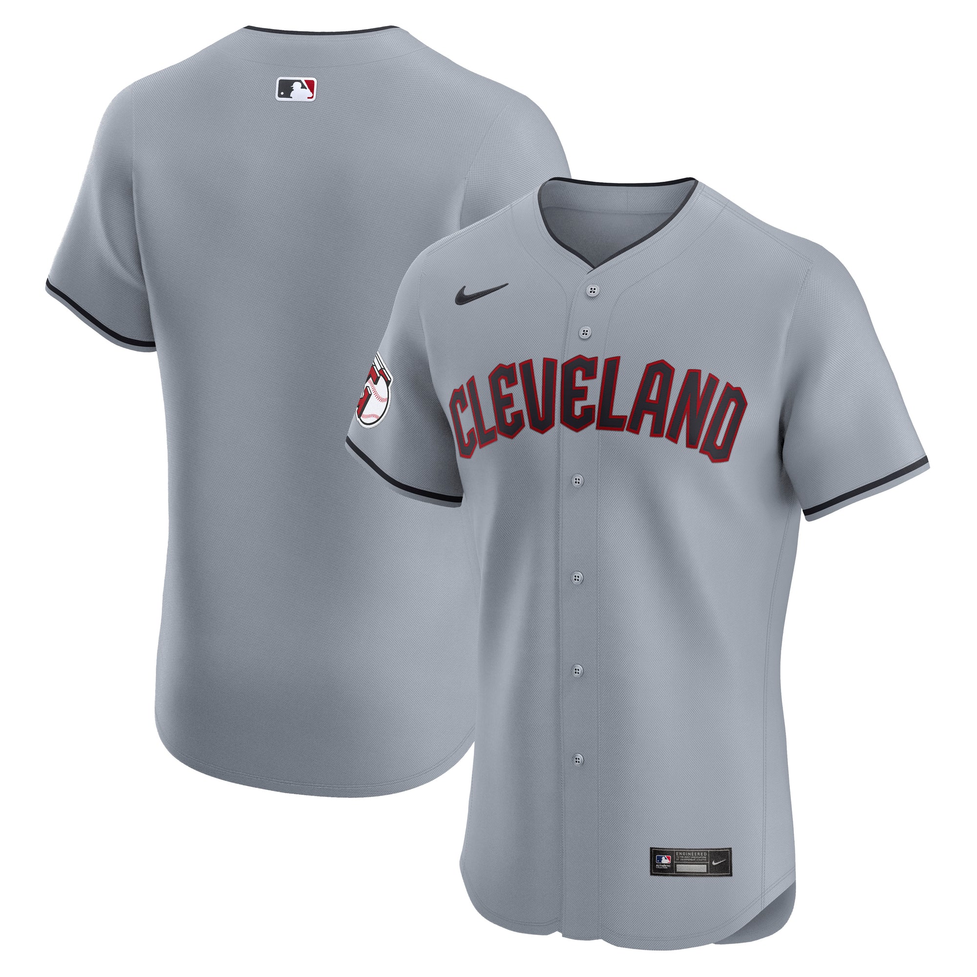 Men's Nike Gray Cleveland Guardians Alternate Vapor Premier Elite Patch Jersey
