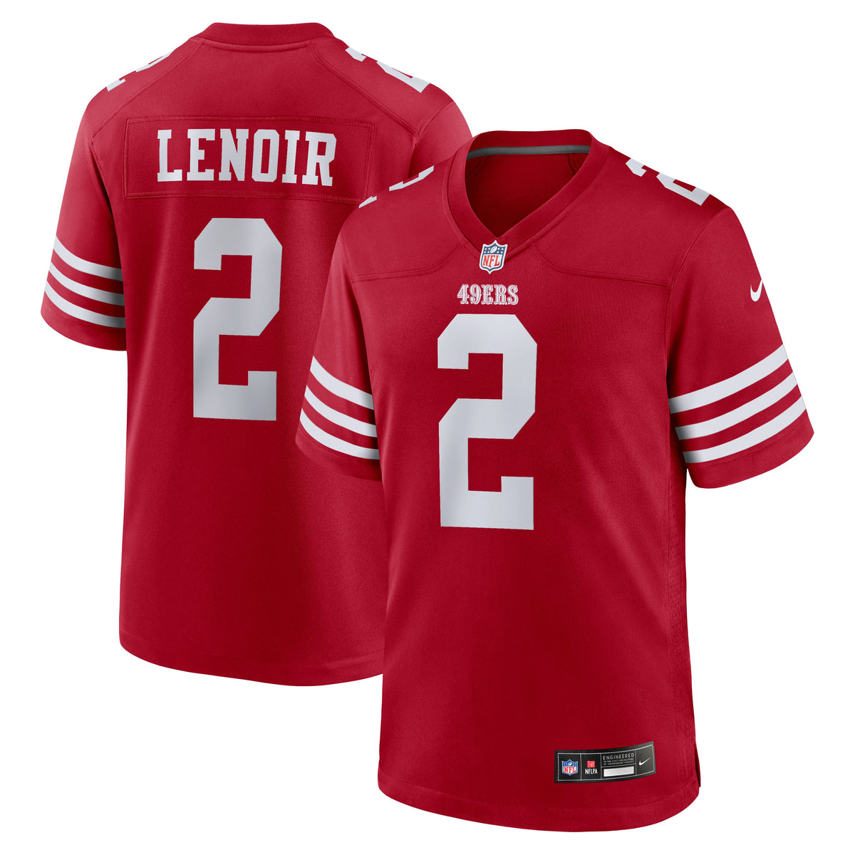 Men's Nike Deommodore Lenoir Scarlet San Francisco 49ers Game Jersey