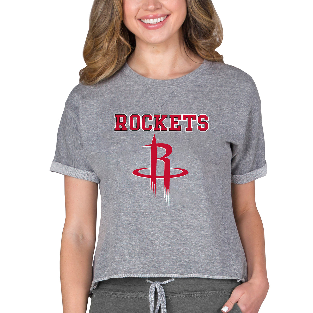 Concepts Sport Gray Houston Rockets NBA Women's Concepts Mainstream Terry SS Top