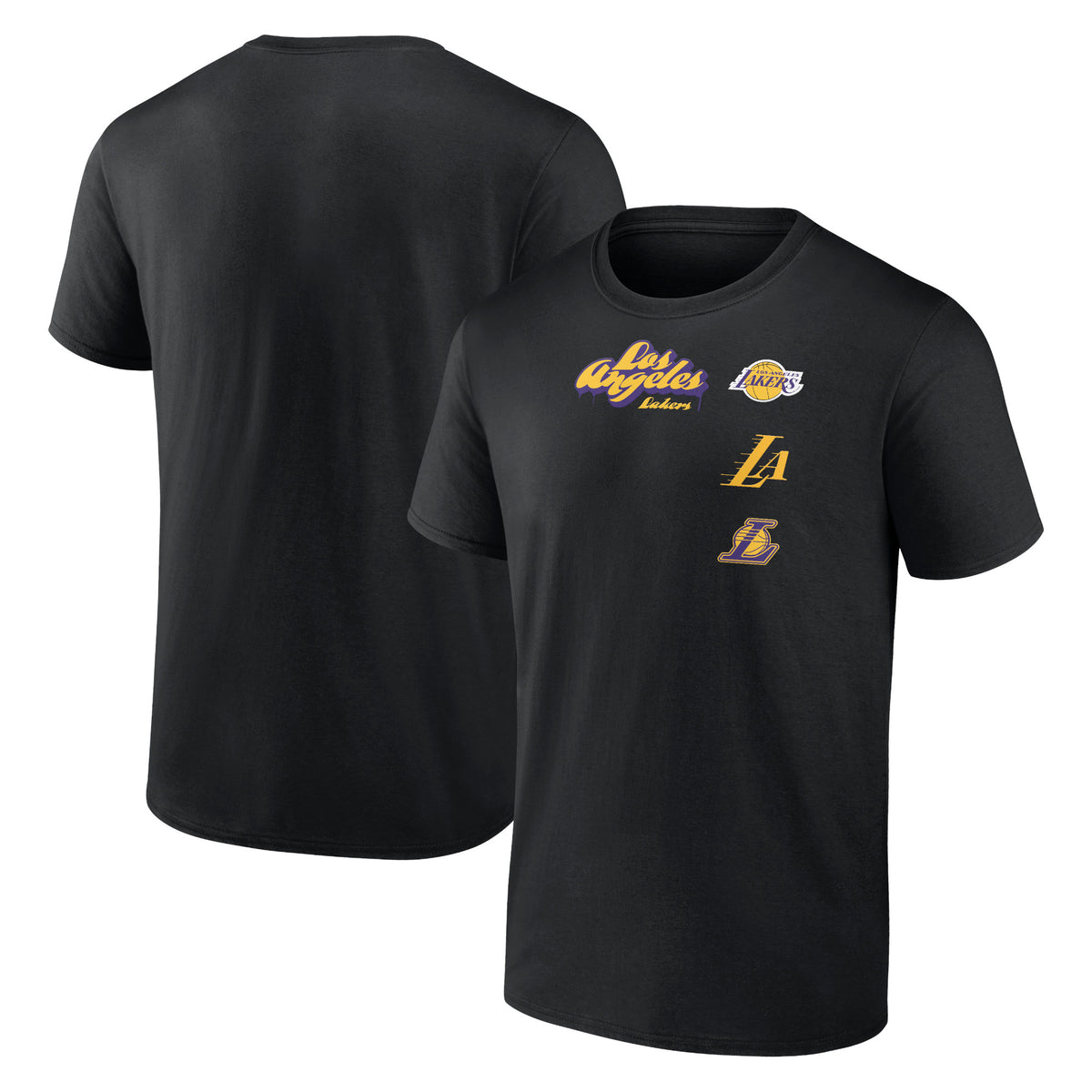 Men's Black Los Angeles Lakers Graffiti Logo T-Shirt