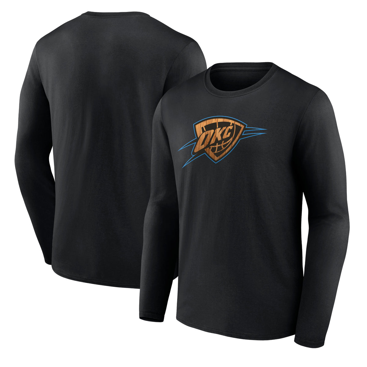 Men's Black Oklahoma City Thunder Hardwood Long Sleeve T-Shirt