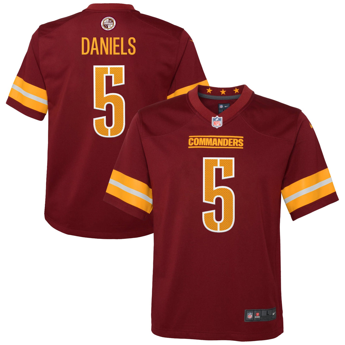Youth Nike Jayden Daniels Burgundy Washington Commanders Game Jersey