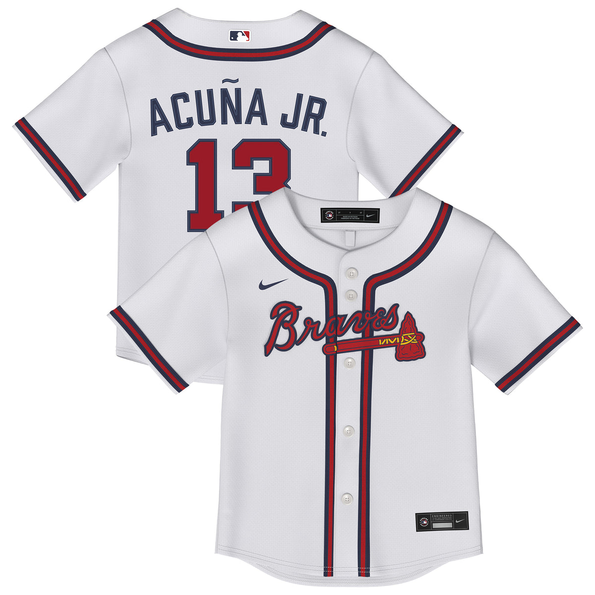 Infant Nike Ronald Acuña Jr. White Atlanta Braves Home Replica Jersey