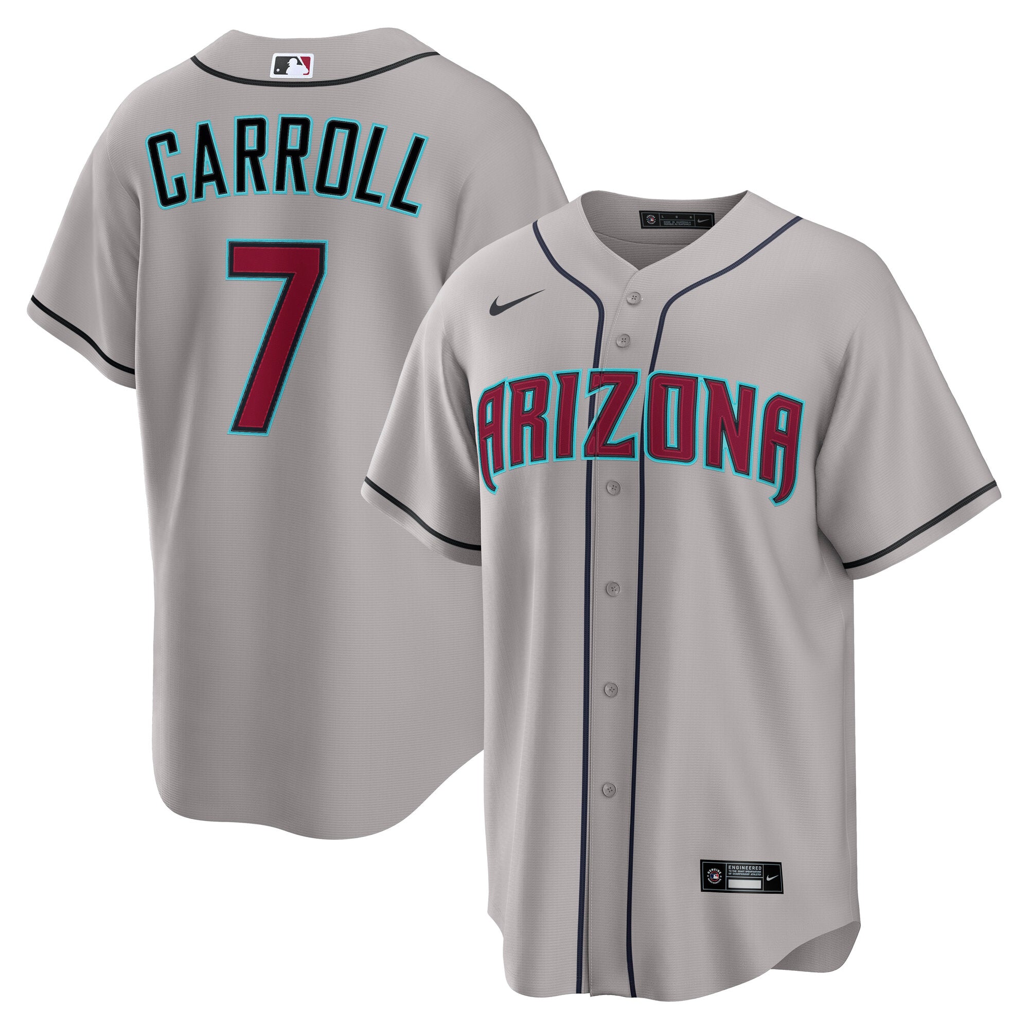 Men's Nike Corbin Carroll Gray Arizona Diamondbacks Road Replica Jersey