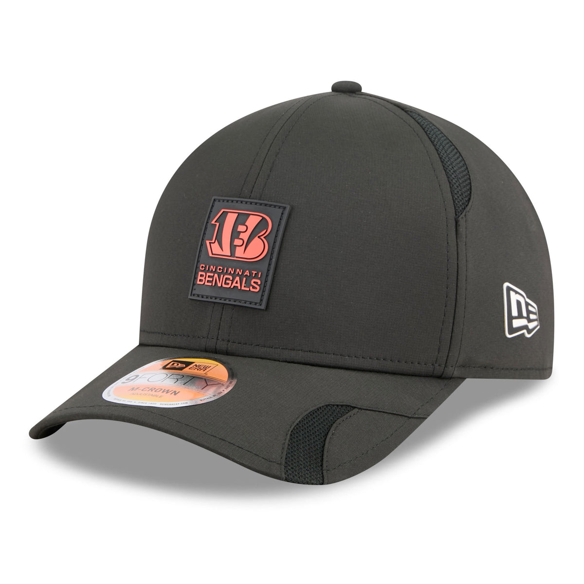 Men's New Era Black Cincinnati Bengals 2025 Sideline M-Crown 9FORTY Adjustable Hat
