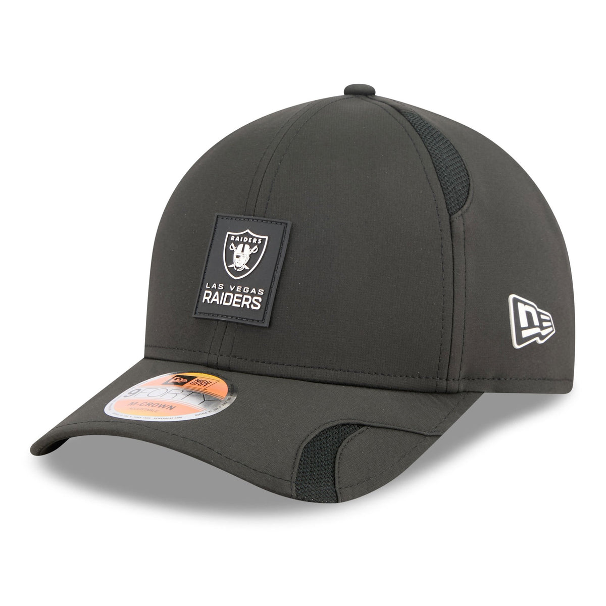 Men's New Era Black Las Vegas Raiders 2025 Sideline M-Crown 9FORTY Adjustable Hat