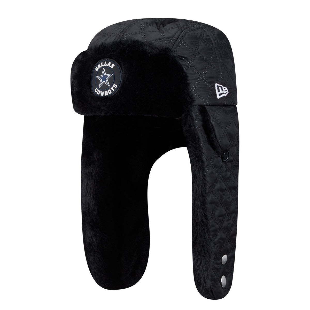 Men's New Era Black Dallas Cowboys Quilted Trapper Hat